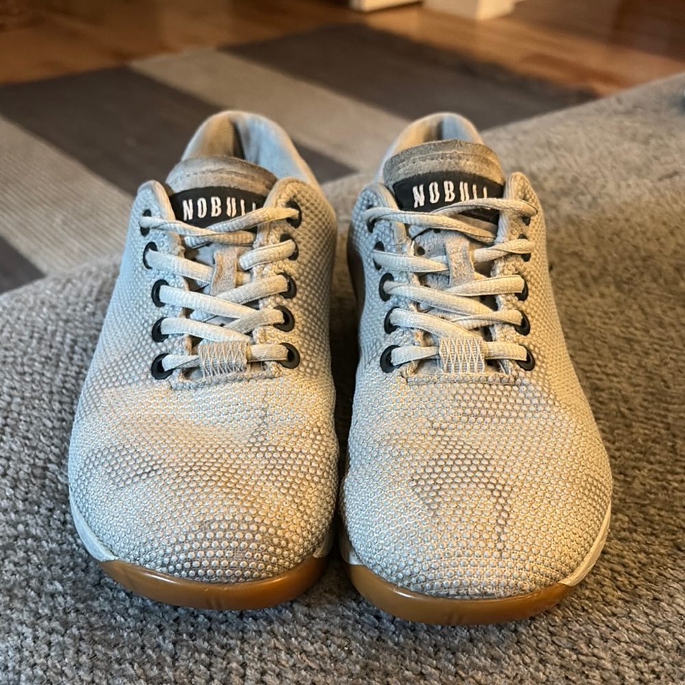 NOBULL Light Gray Camo Sneakers with Gum Sole